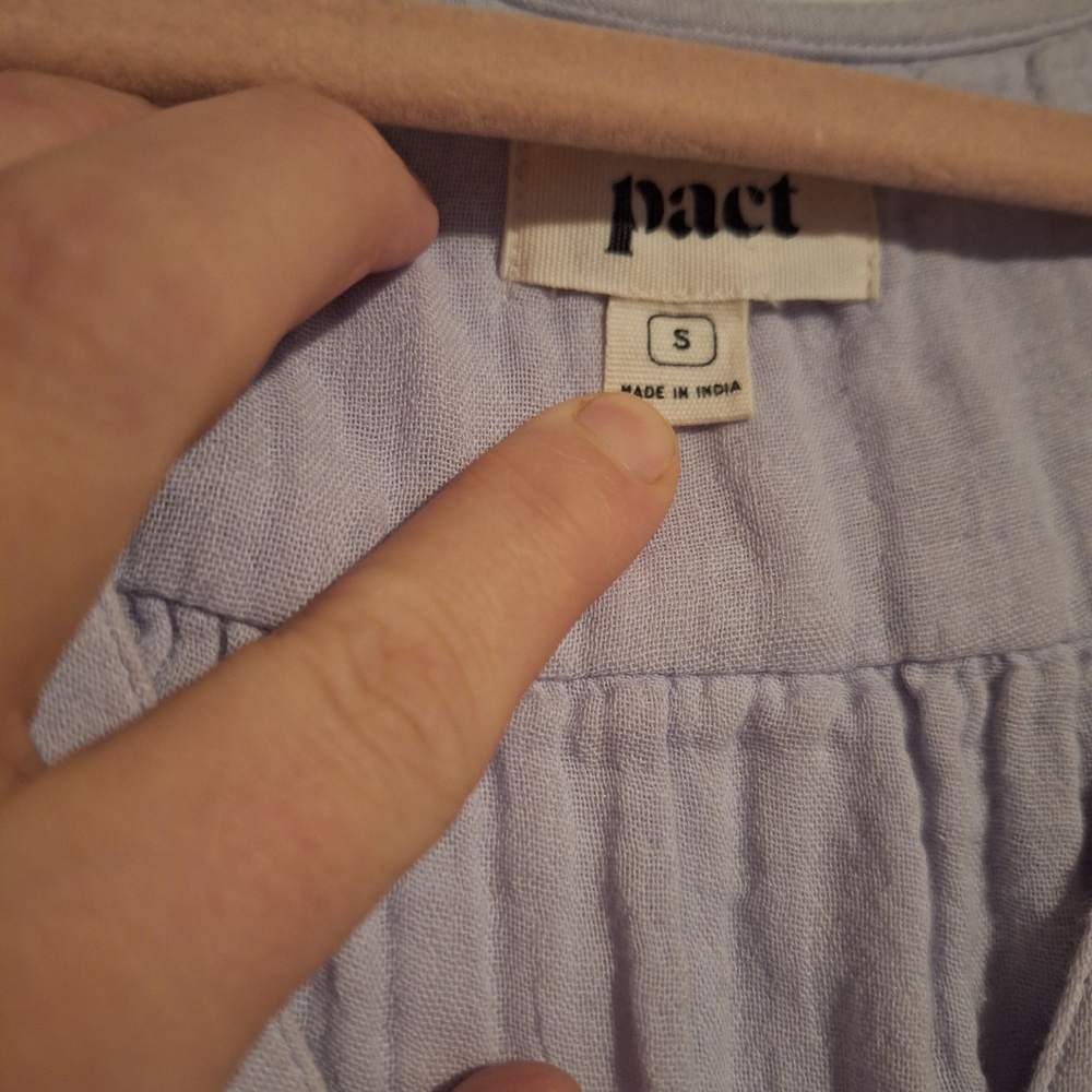 Pact Lavender V-Neck Midi Dress - Picture 2 of 4